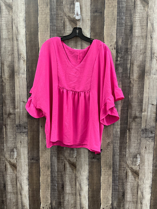 Top Short Sleeve By Andree By Unit In Pink, Size: L