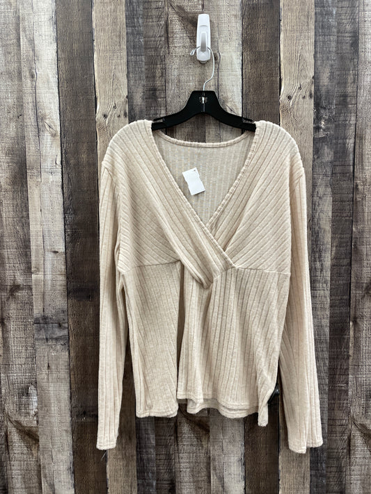 Top Long Sleeve By Cmf In Beige, Size: 2x