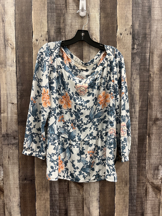 Top Long Sleeve By Loft In Floral Print, Size: Xl