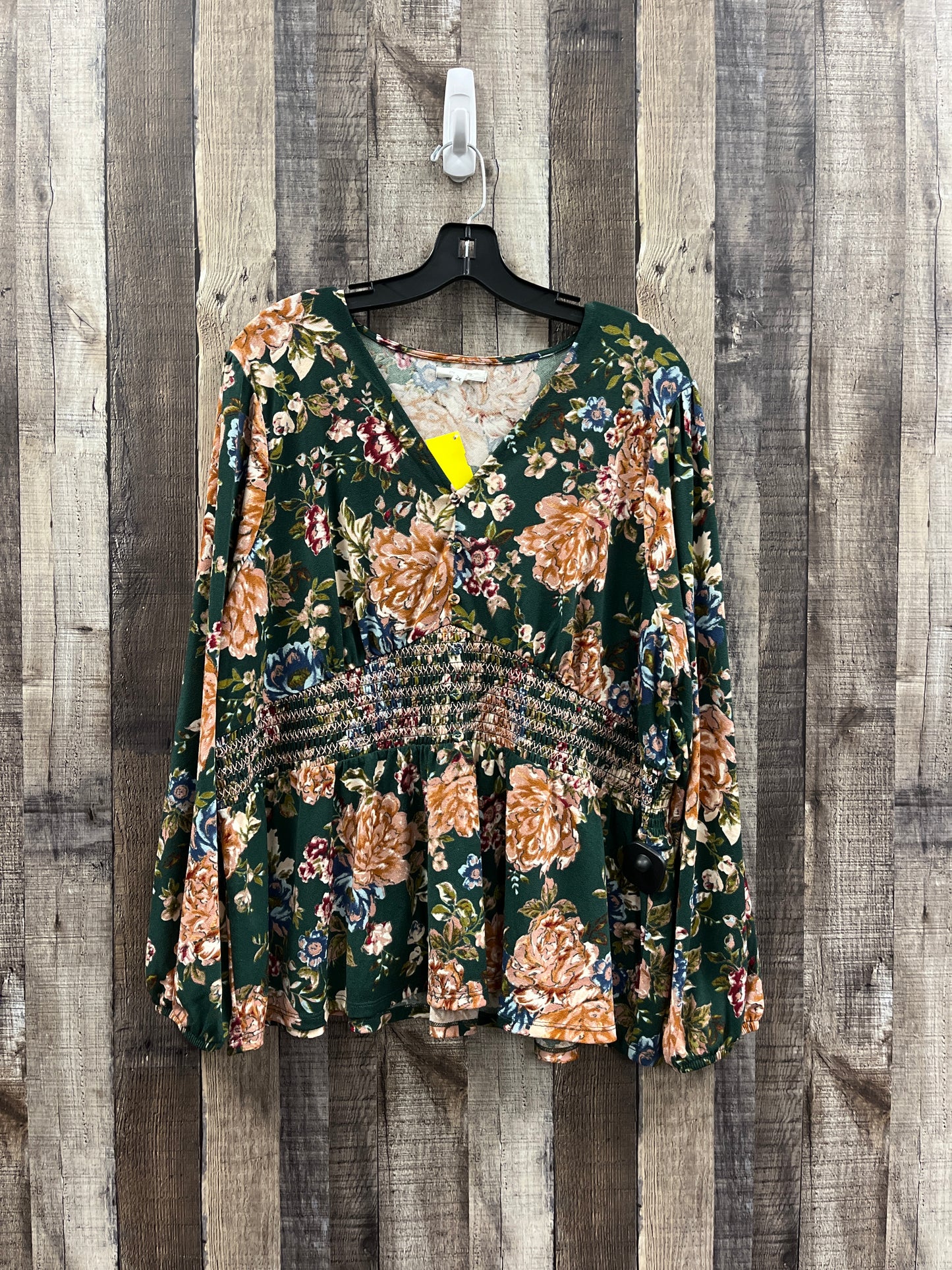 Top Long Sleeve By Maurices In Floral Print, Size: 2x