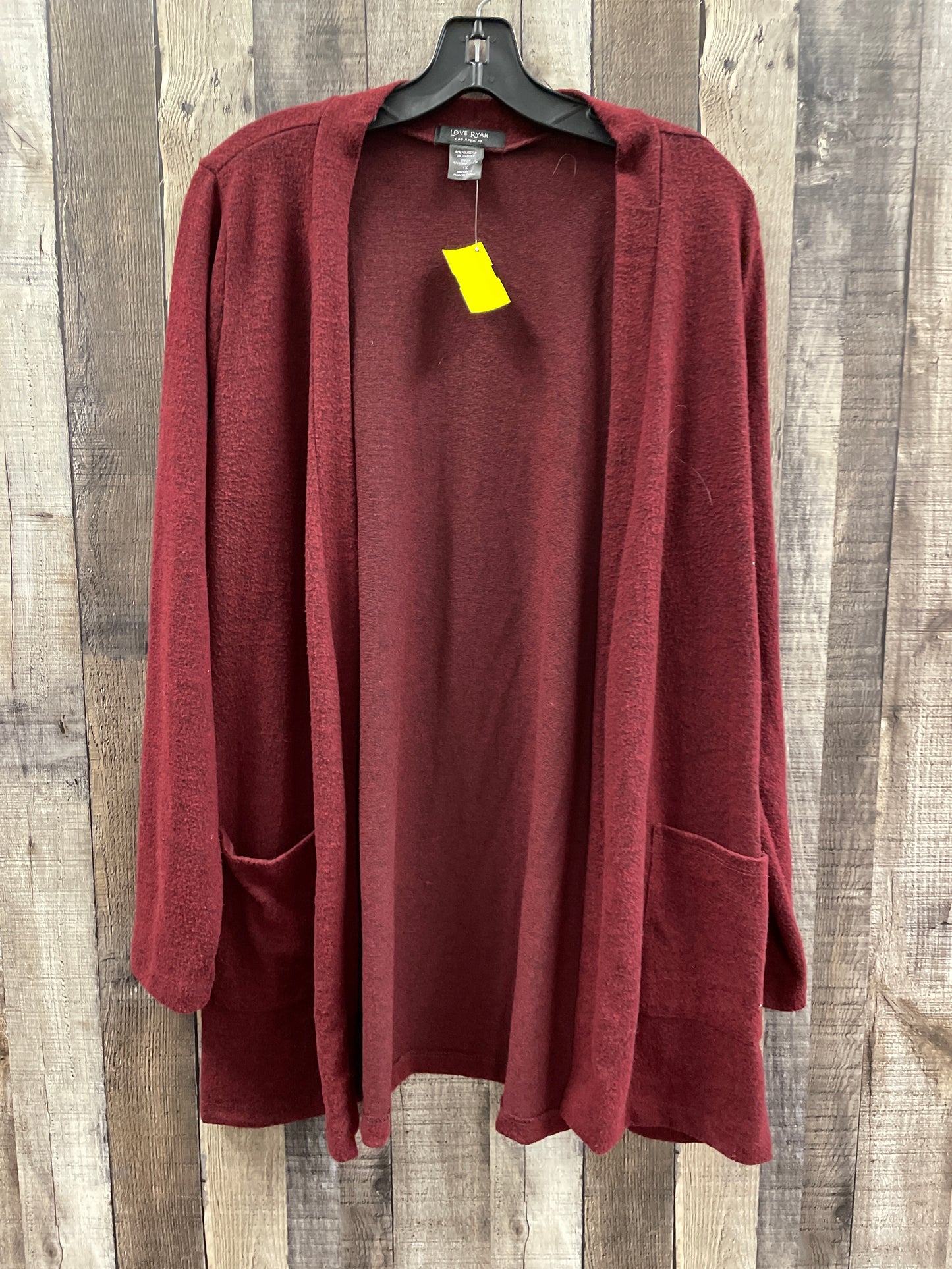 Sweater Cardigan By Cme In Red, Size: 1x