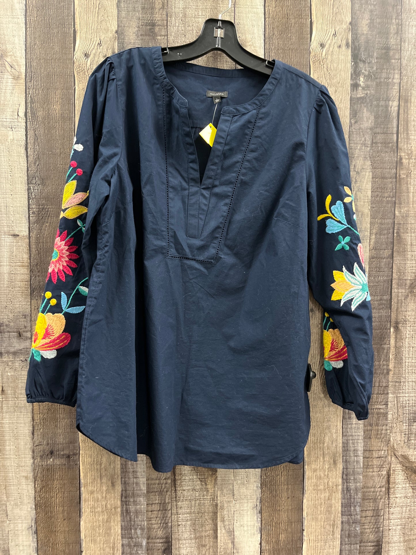 Top Long Sleeve By Talbots In Navy, Size: L