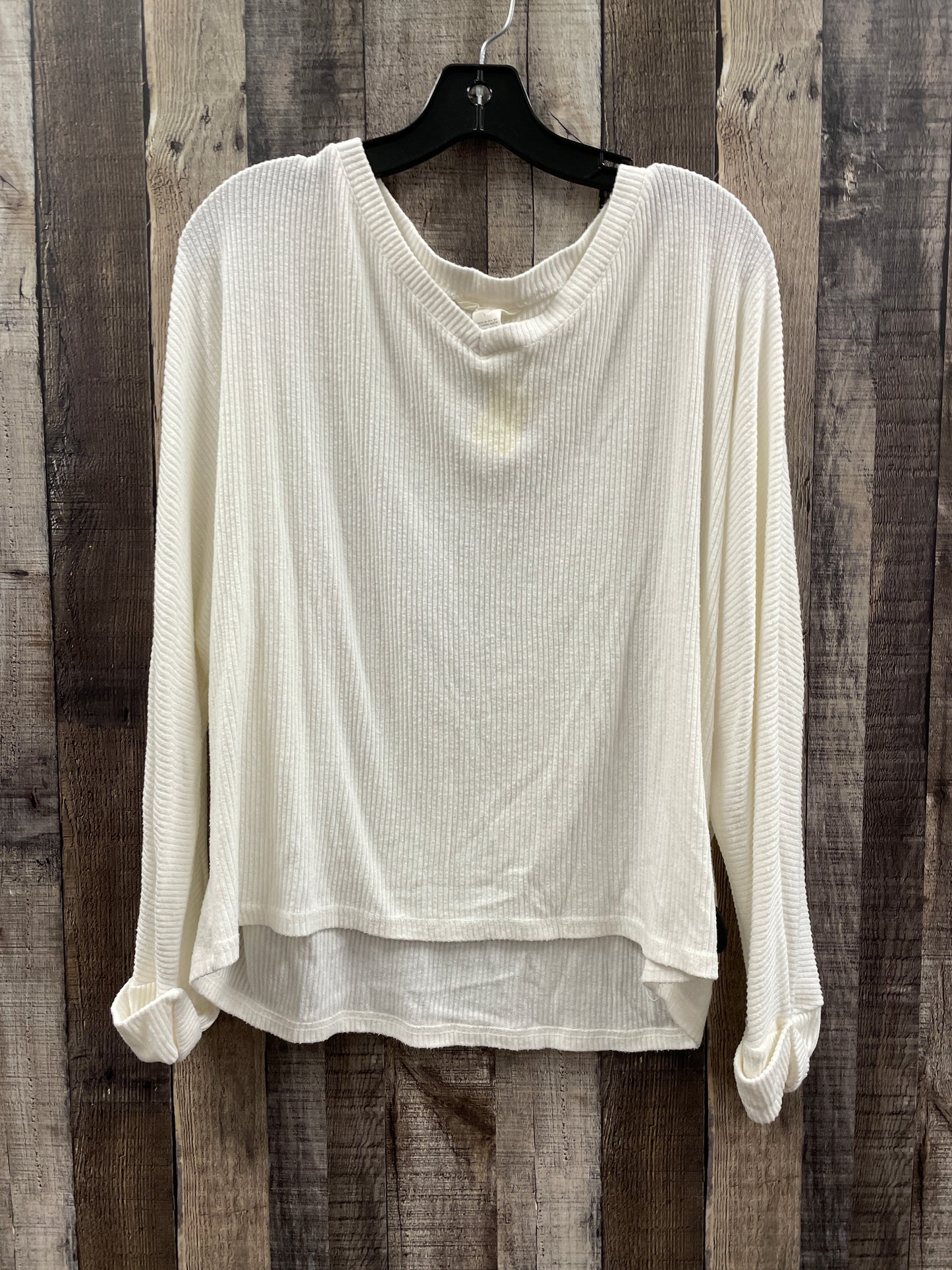 Top Long Sleeve By Caslon In Ivory, Size: L