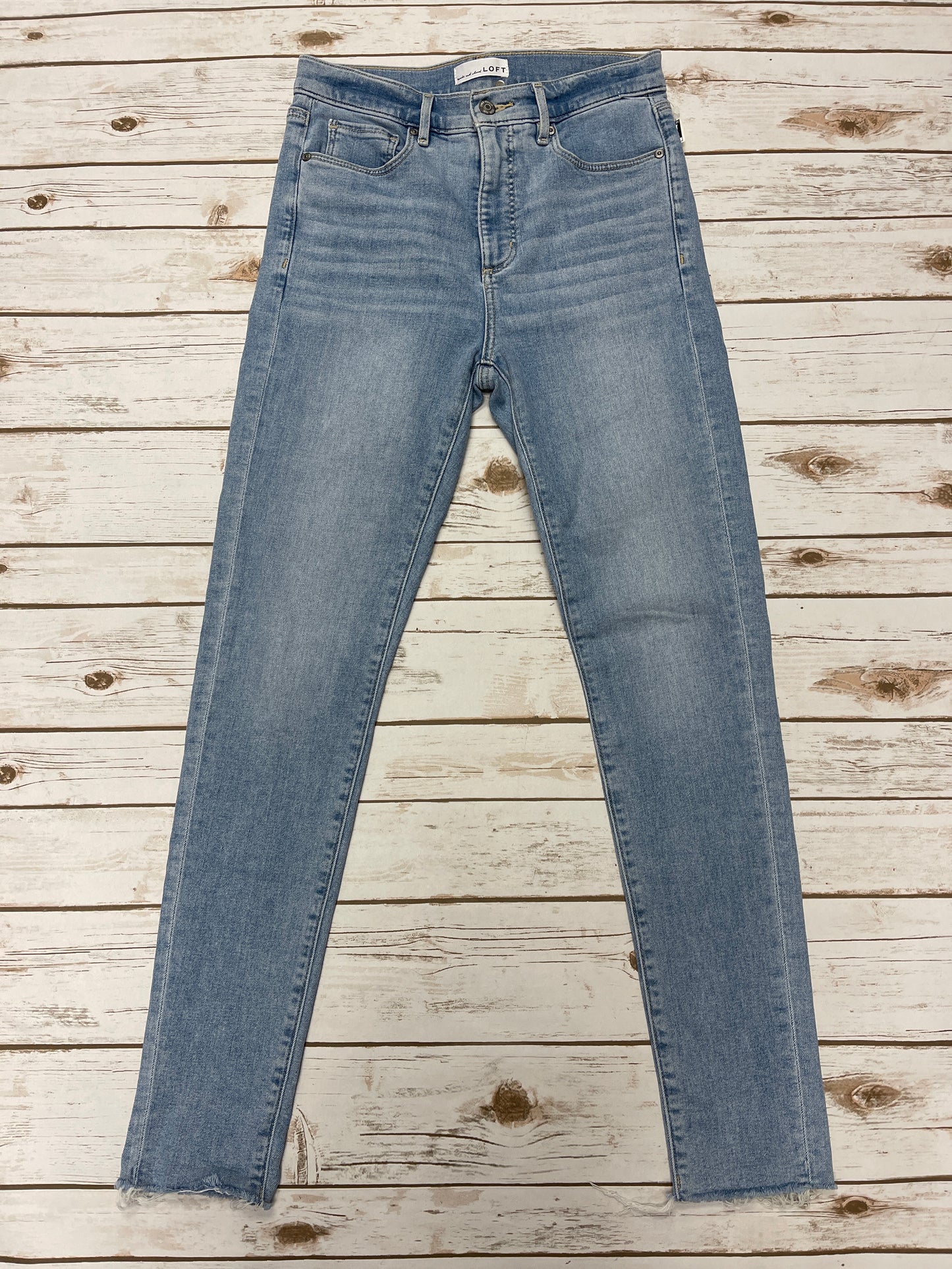 Jeans Skinny By Loft In Blue Denim, Size: 4