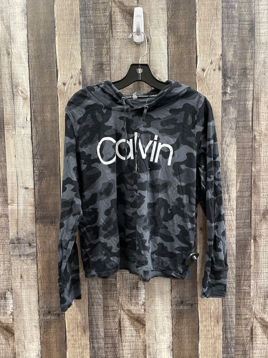 Athletic Sweatshirt Hoodie By Calvin Klein In Camouflage Print, Size: M