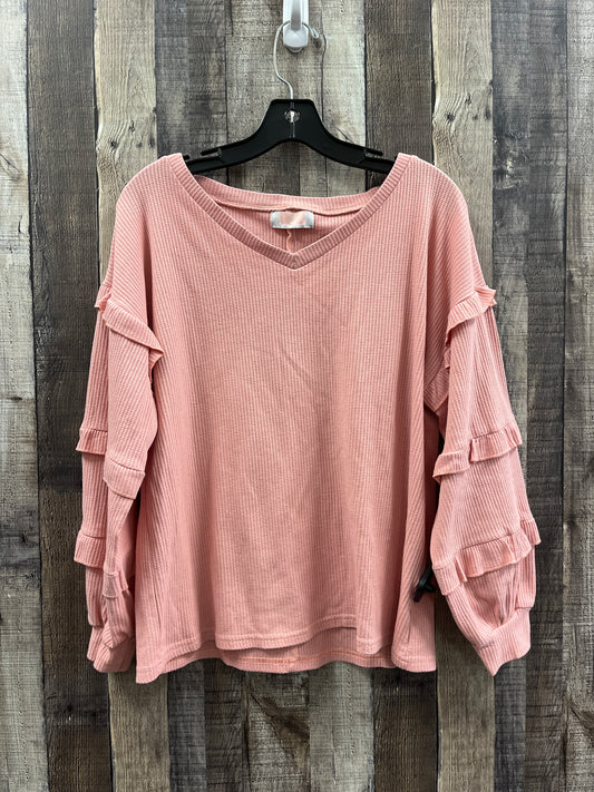 Top Long Sleeve By Cme In Pink, Size: M