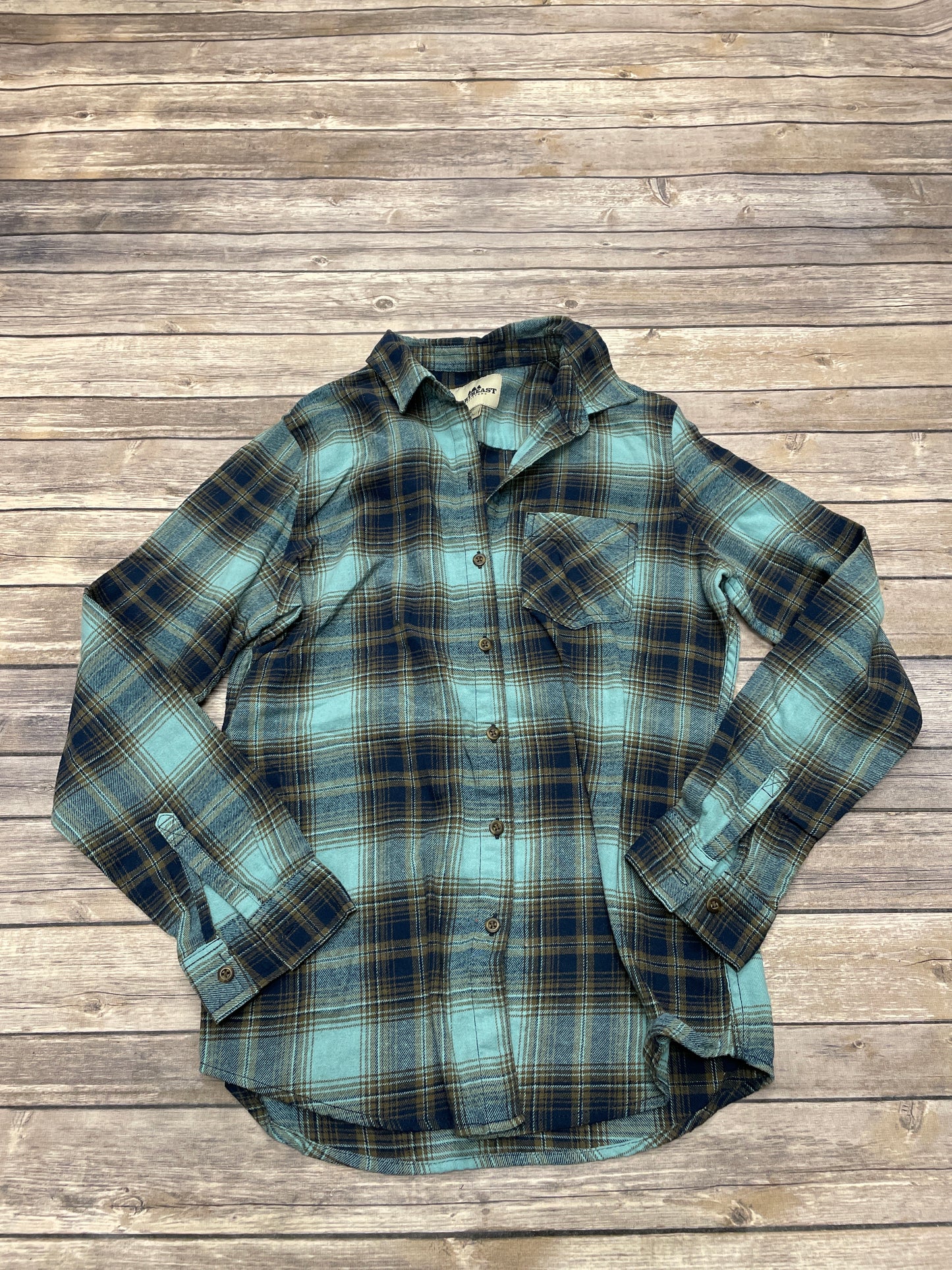 Top Long Sleeve By Northcrest In Plaid Pattern, Size: S