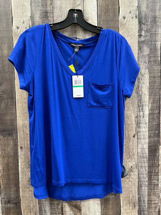 Top Short Sleeve By Cable And Gauge In Blue, Size: L