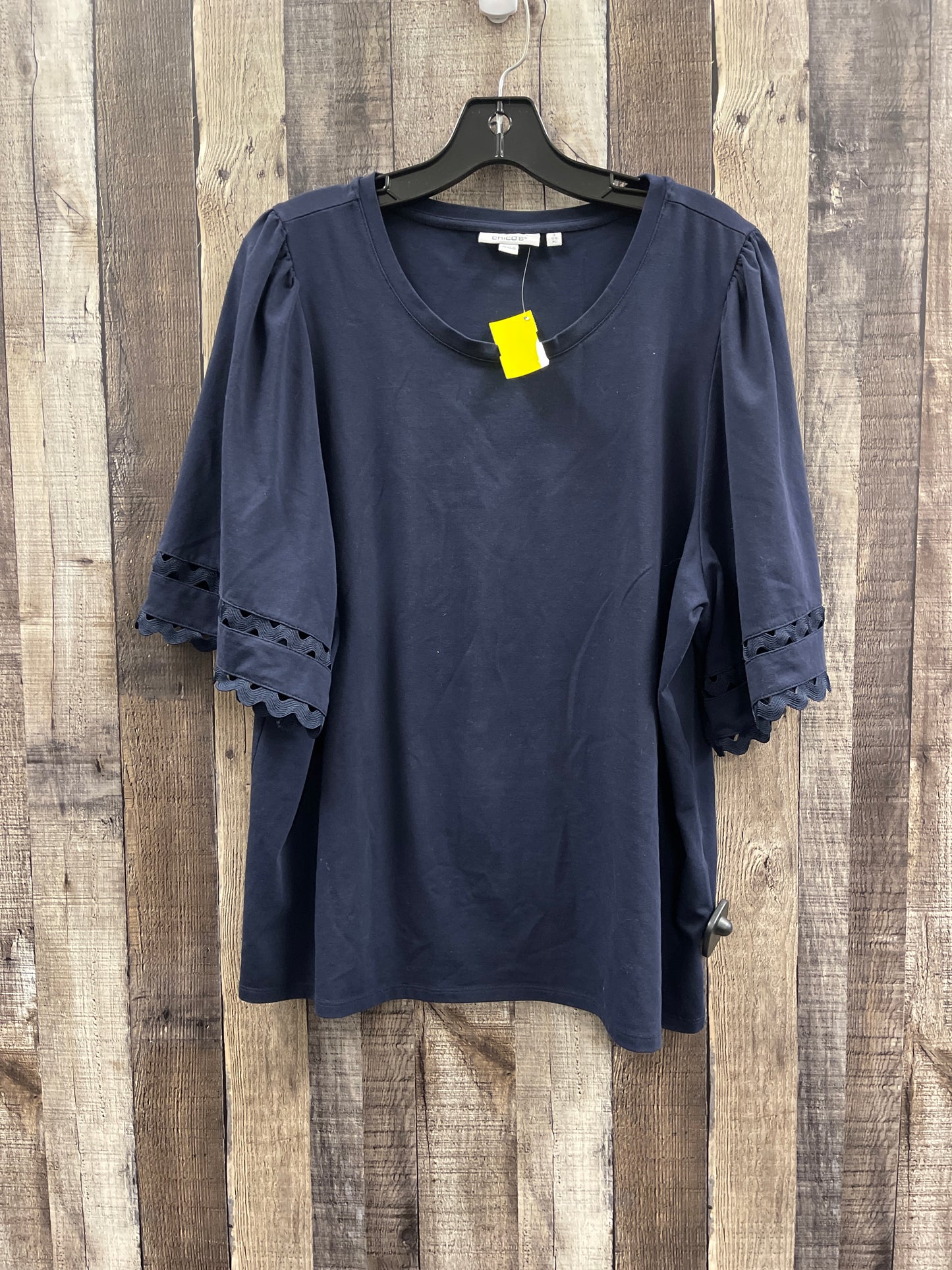 Top Short Sleeve By Chicos In Navy, Size: Xl