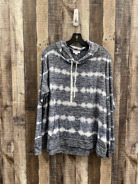 Sweatshirt Hoodie By Market & Spruce In Blue & White, Size: 1x