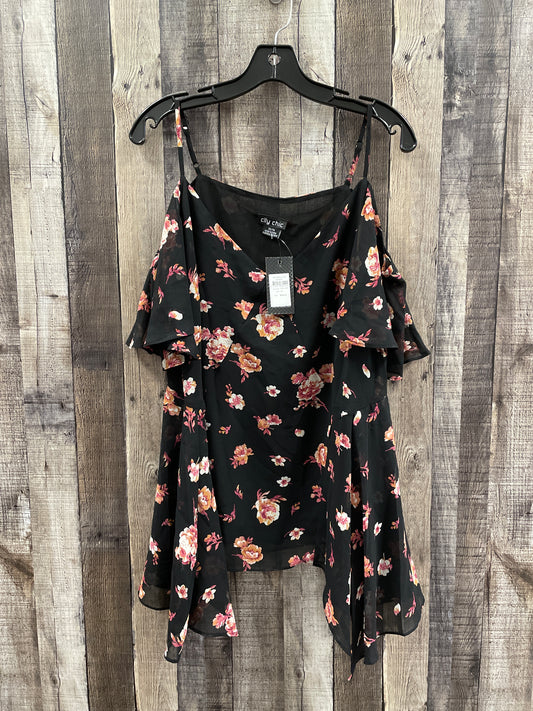 Top Short Sleeve By City Chic In Floral Print, Size: L