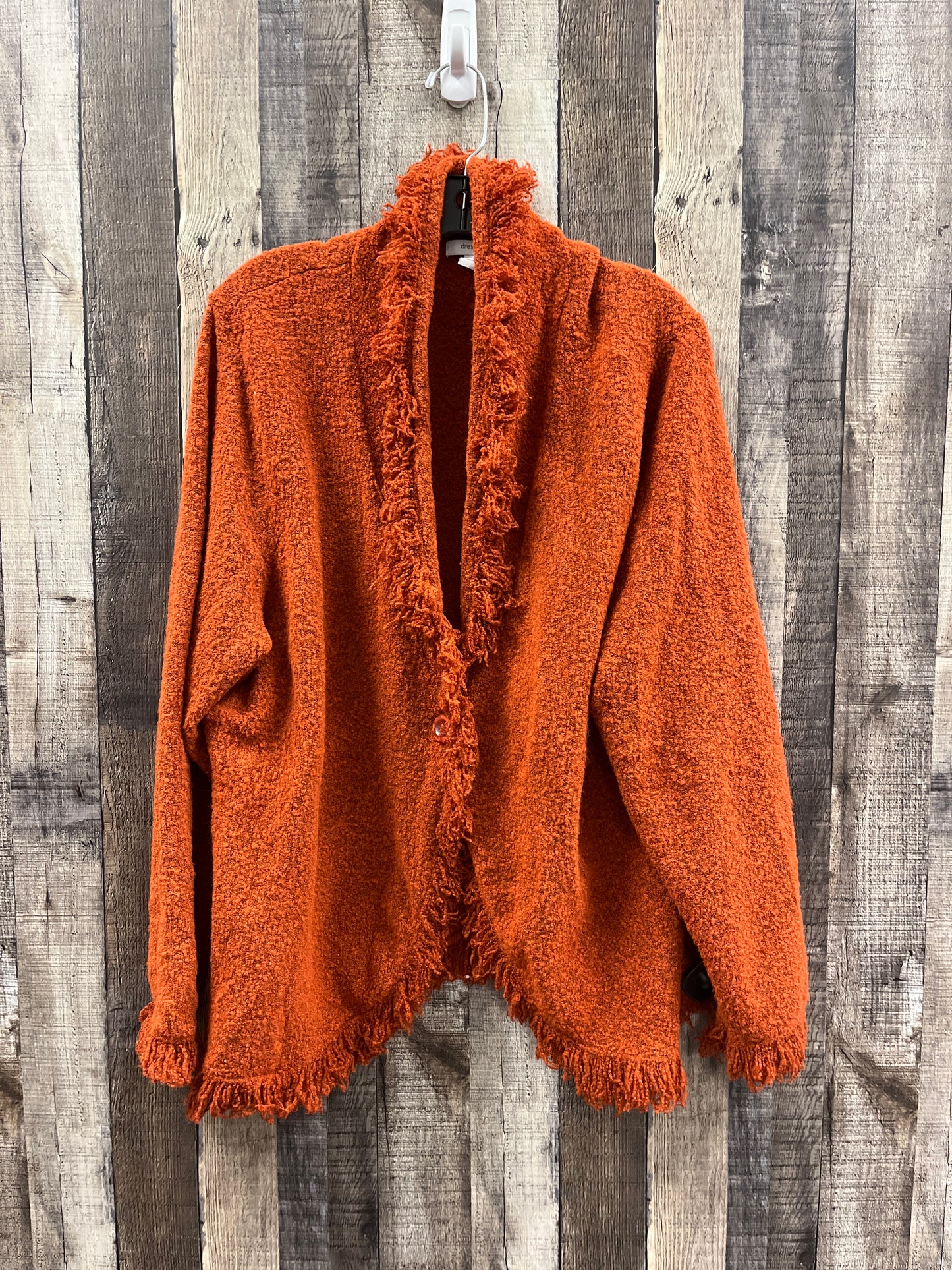 Sweater Cardigan By Dressbarn In Orange, Size: 1x