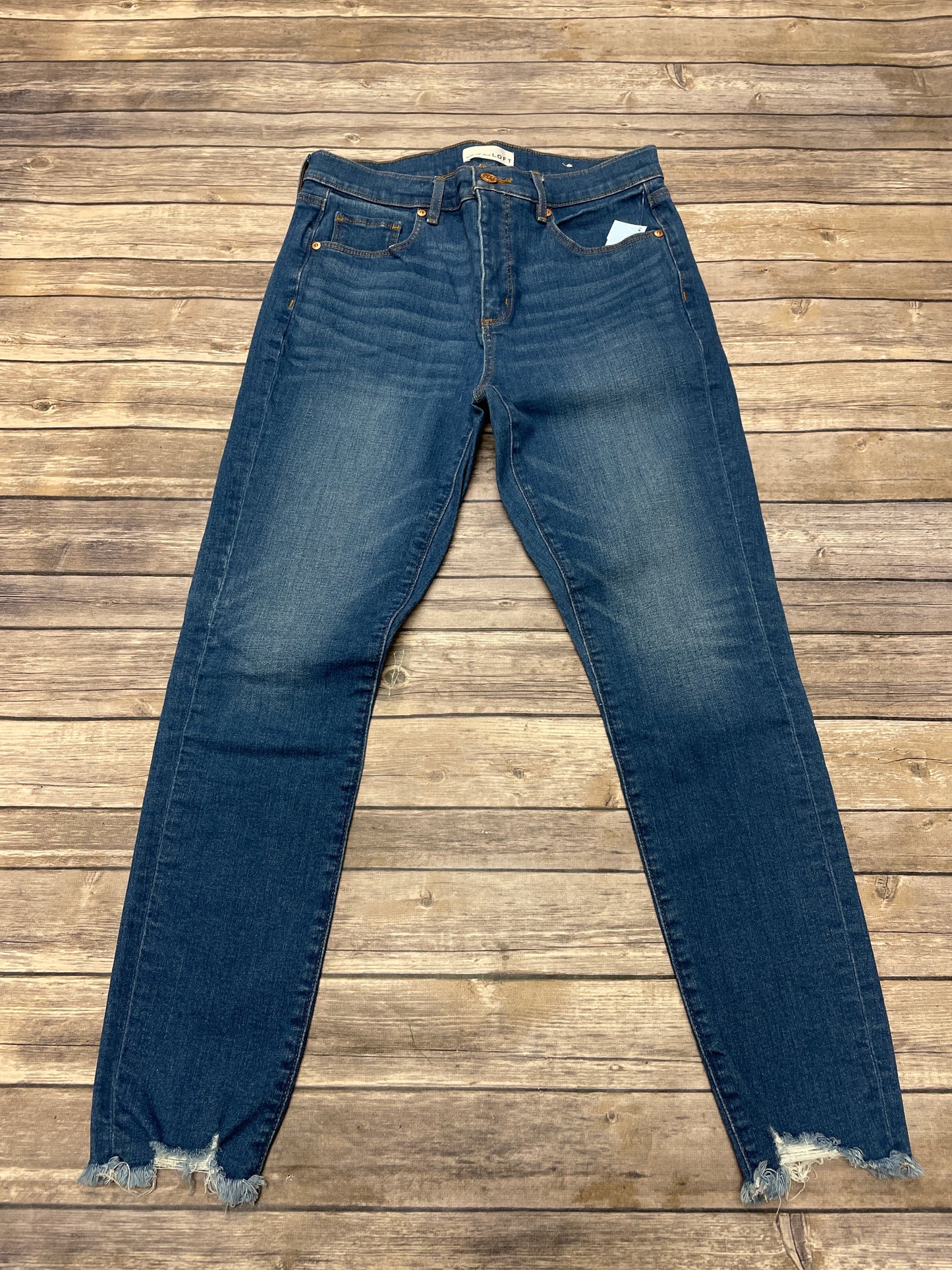 Jeans Skinny By Loft In Blue Denim, Size: 10