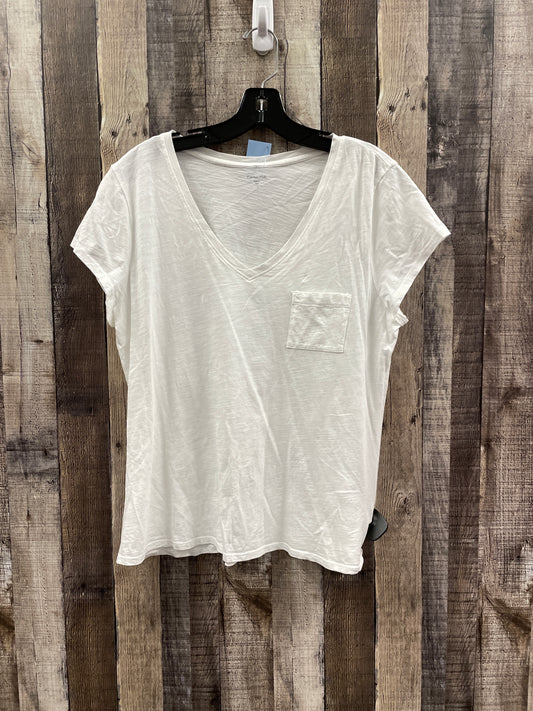 Top Short Sleeve By Garnet Hill In White, Size: L