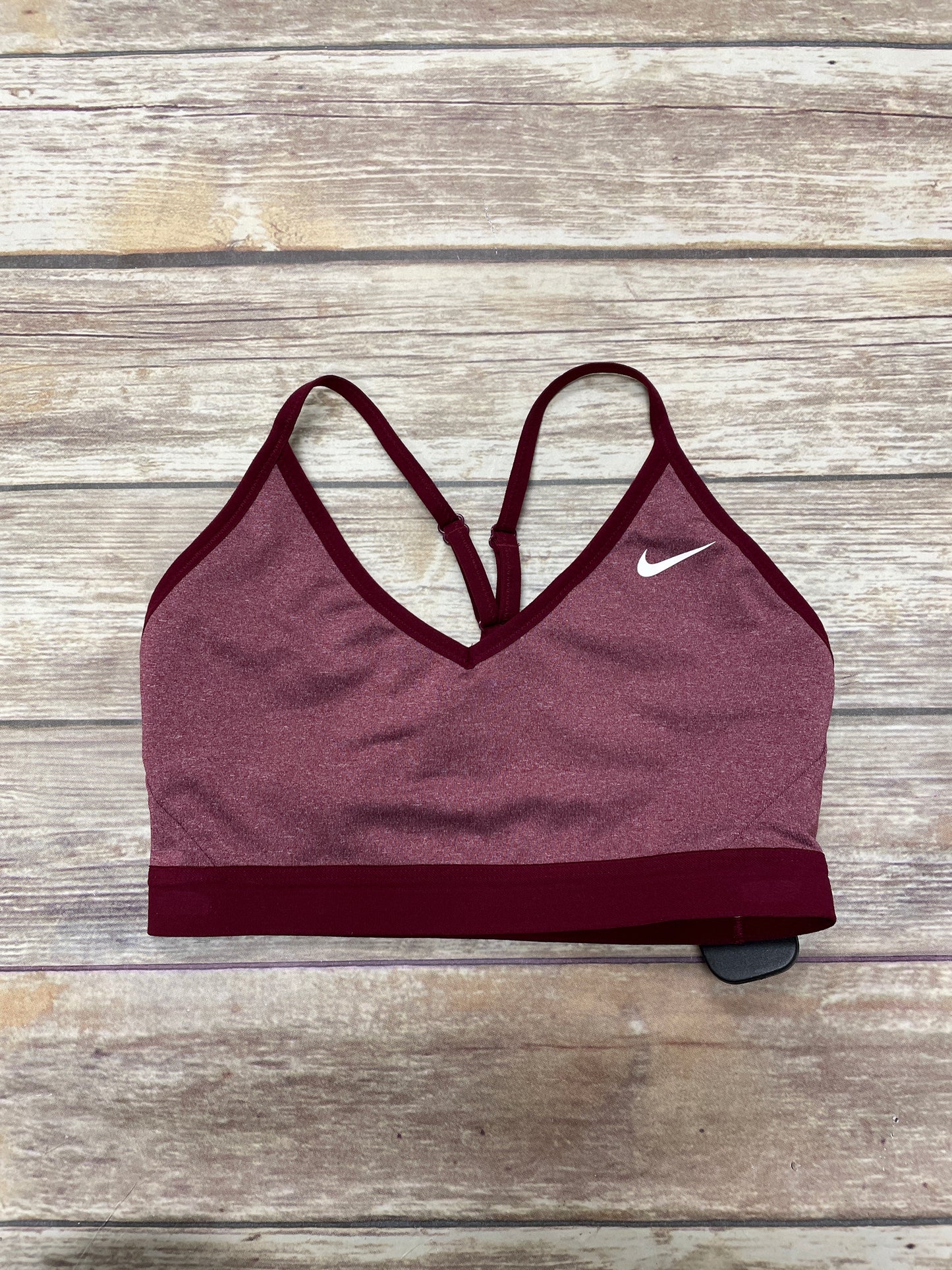 Athletic Bra By Nike In Maroon, Size: M