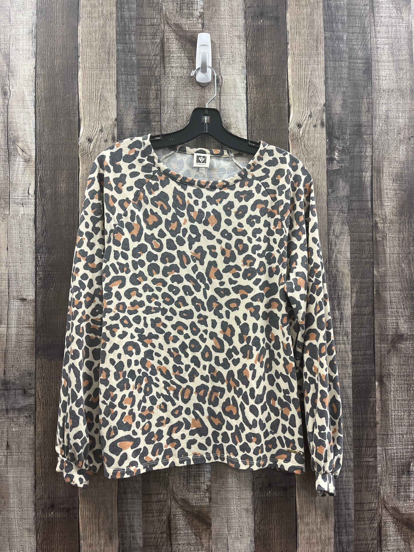 Top Long Sleeve By Anne Klein In Animal Print, Size: L