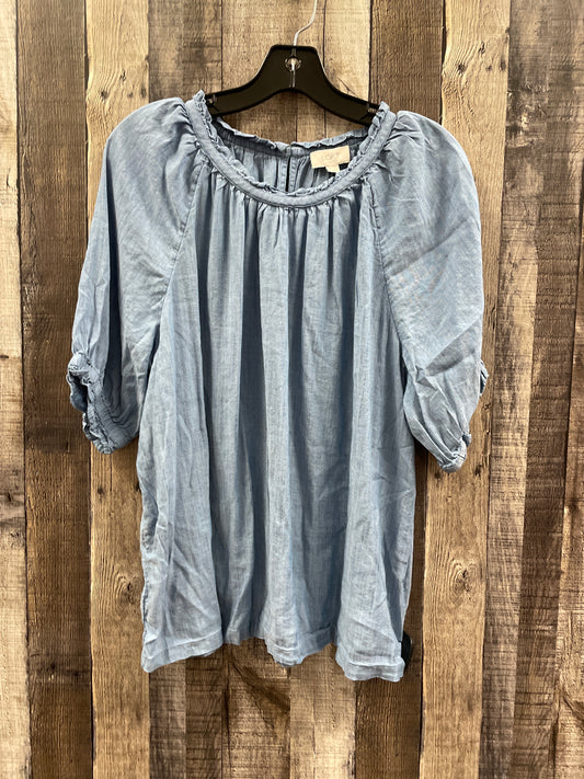 Top Short Sleeve By Loft In Blue, Size: Xl