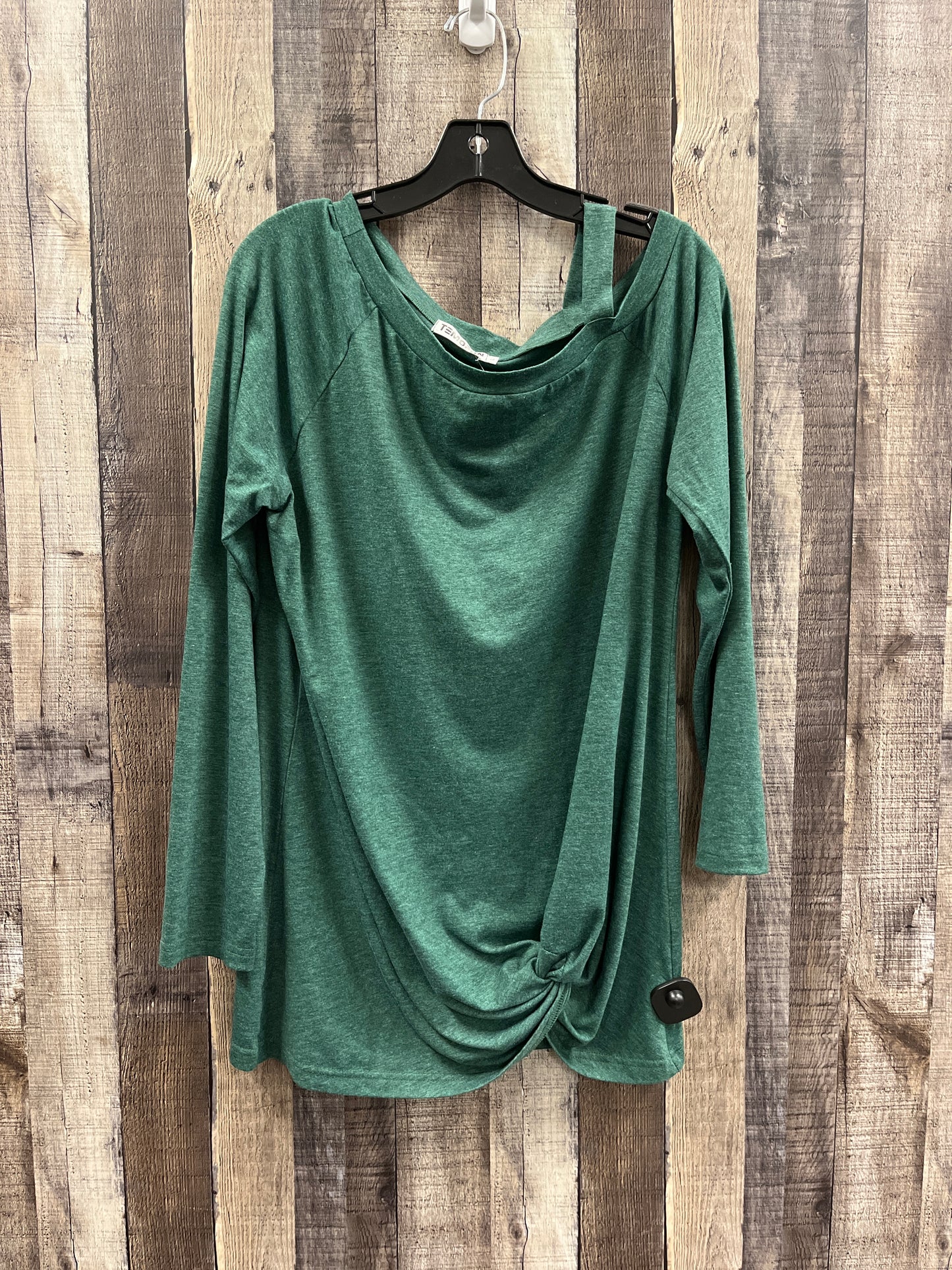 Top Long Sleeve By Cme In Green, Size: L