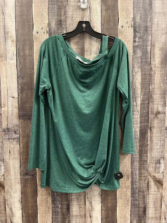 Top Long Sleeve By Cme In Green, Size: L