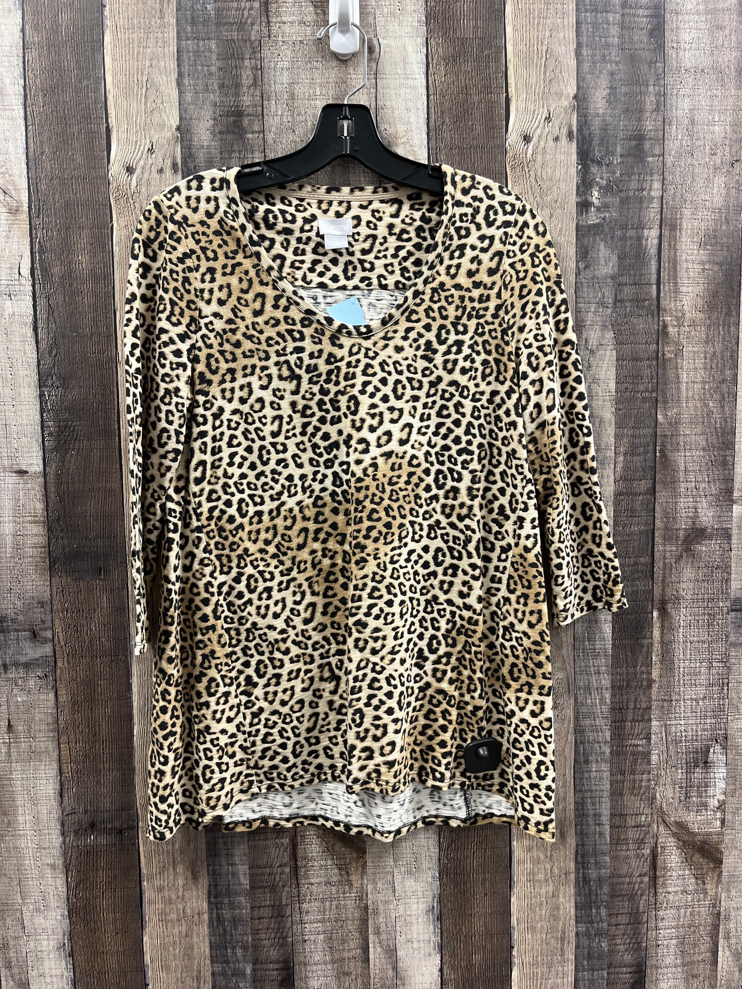 Tunic Long Sleeve By Chicos In Animal Print, Size: S