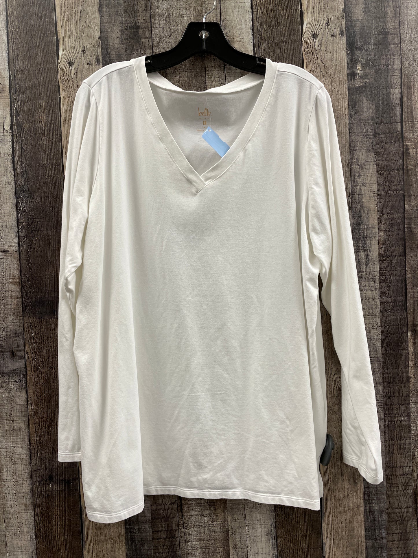 Top Long Sleeve By Belle By Kim Gravel In White, Size: Xl