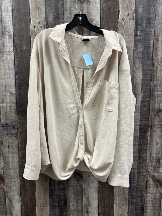 Top Long Sleeve By Cme In Tan, Size: 3x