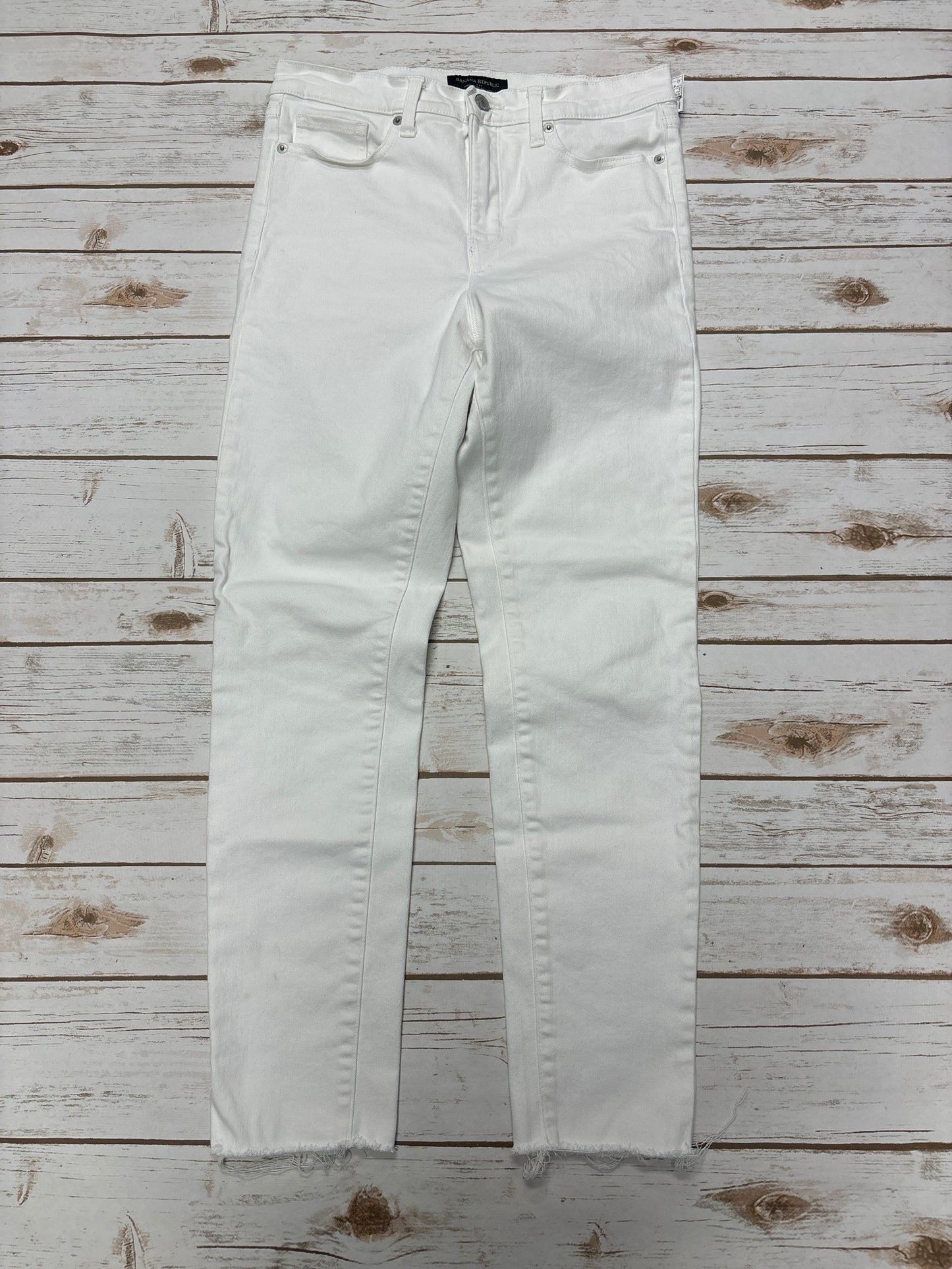 Jeans Skinny By Banana Republic In White Denim, Size: 8