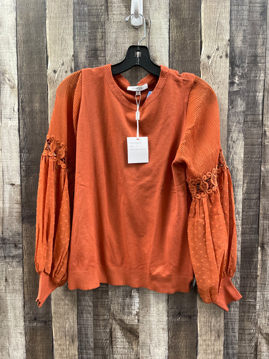 Top Long Sleeve By Sioni In Orange, Size: M