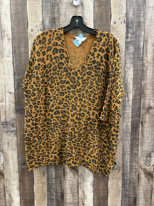 Sweater Short Sleeve By Time And Tru In Animal Print, Size: M