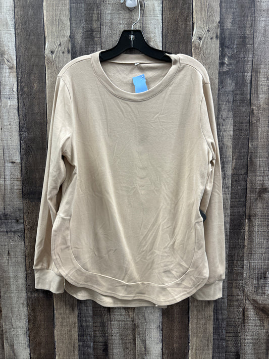 Top Long Sleeve By Cmf In Tan, Size: L