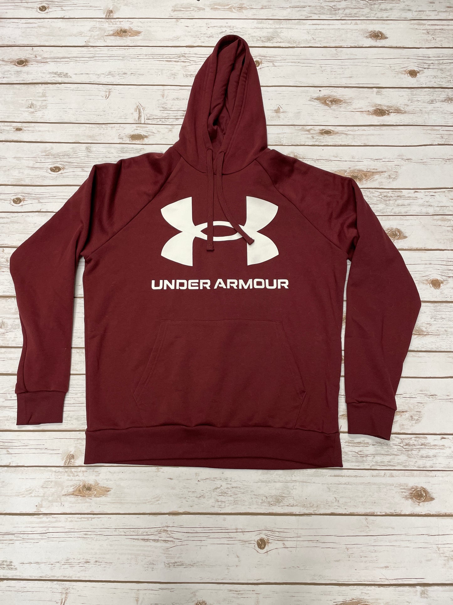 Sweatshirt Hoodie By Under Armour In Maroon, Size: L