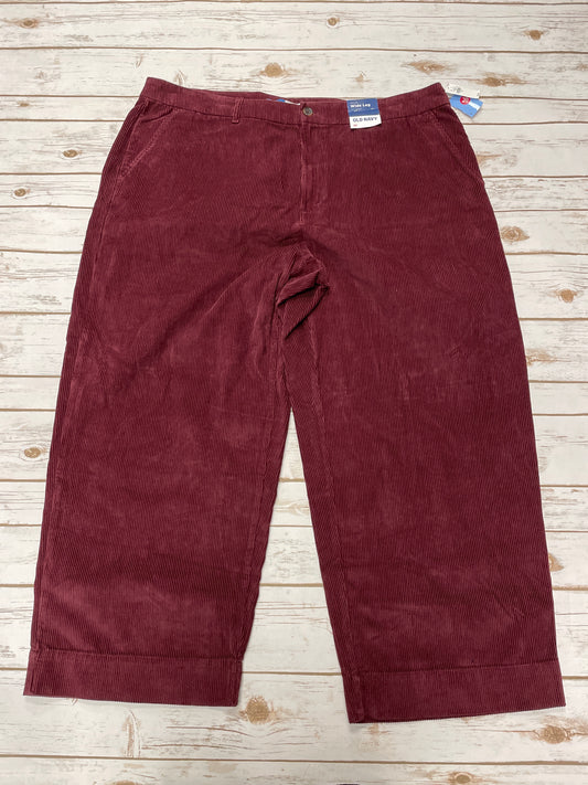 Pants Corduroy By Old Navy In Maroon, Size: 22