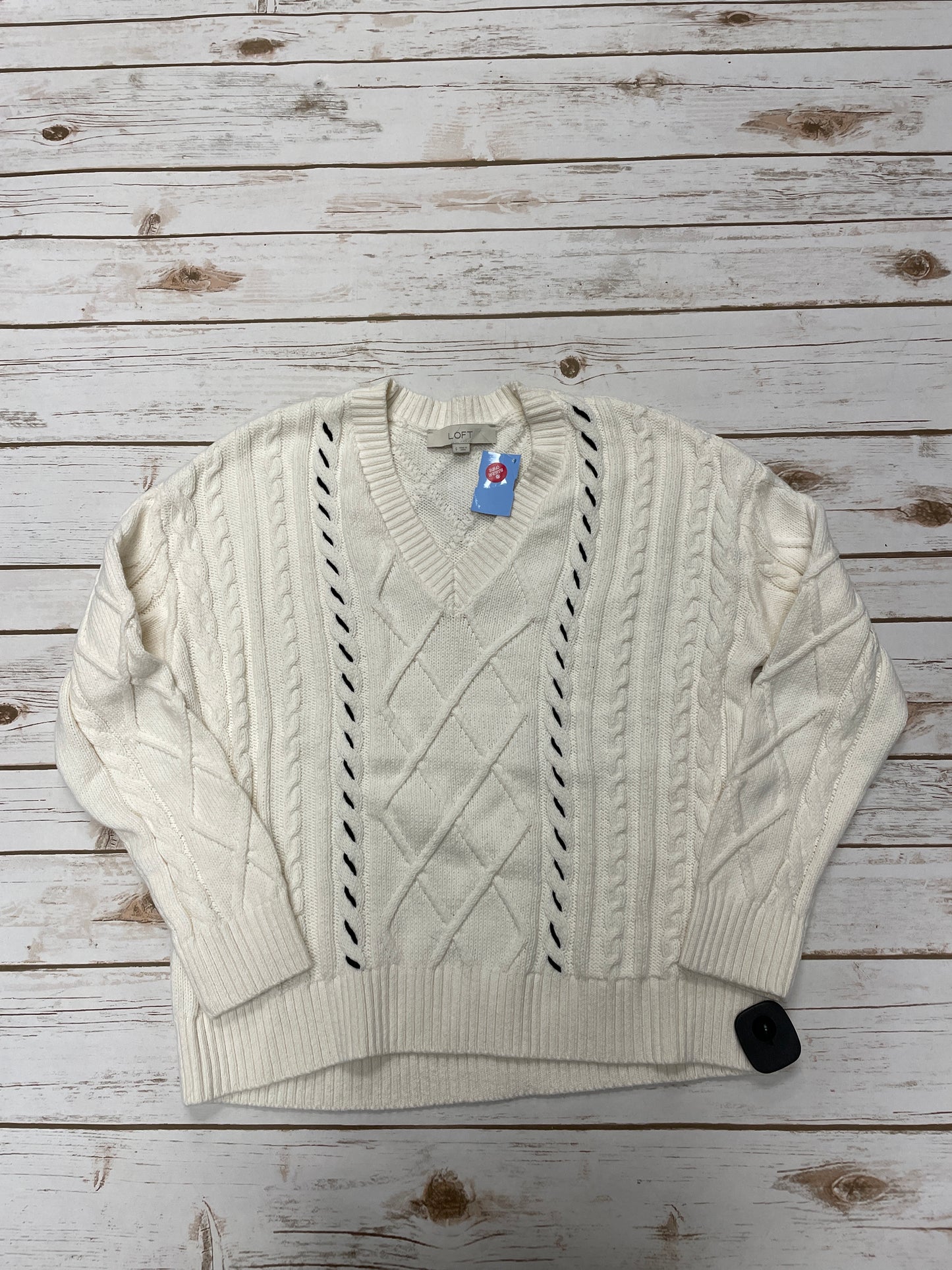 Sweater By Loft In Ivory, Size: S