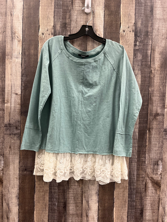 Top Long Sleeve By Annabelle In Green, Size: S