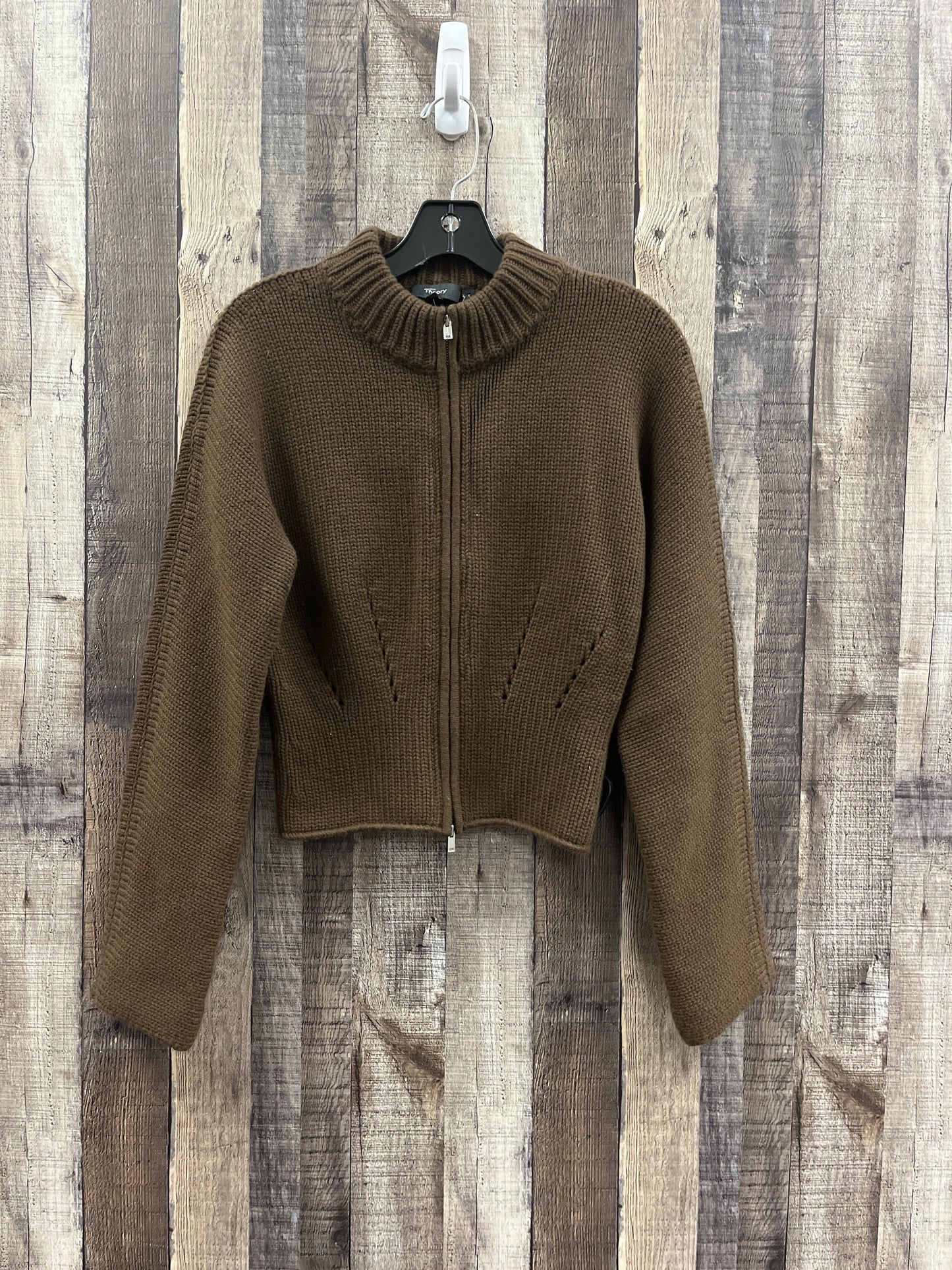 Sweater Cardigan By Theory In Brown, Size: S