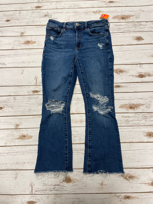 Jeans Flared By American Eagle In Blue Denim, Size: 6