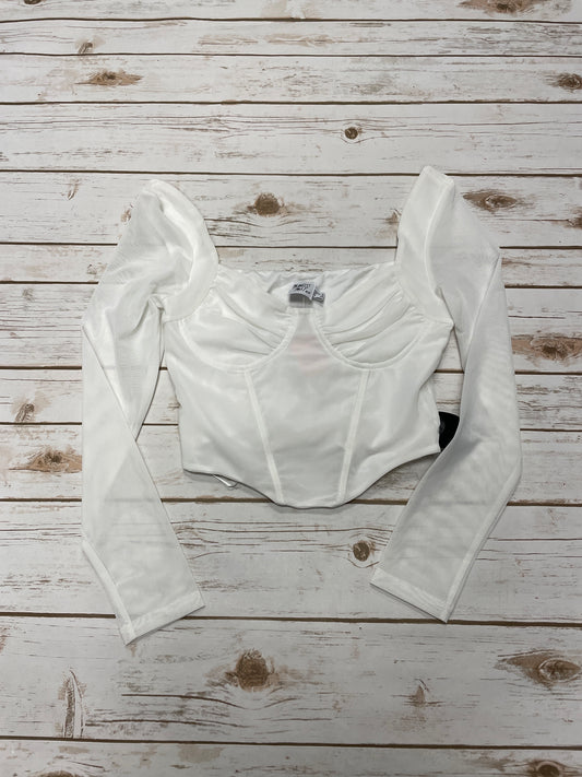 Top Long Sleeve By Cme In White, Size: S