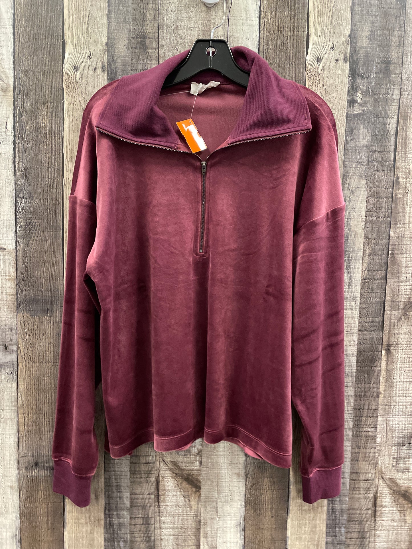 Top Long Sleeve By Loft In Maroon, Size: L