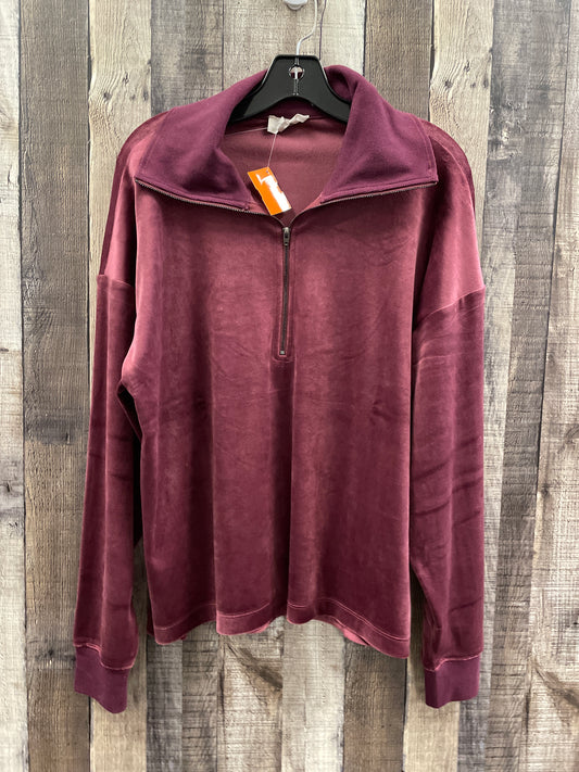 Top Long Sleeve By Loft In Maroon, Size: L
