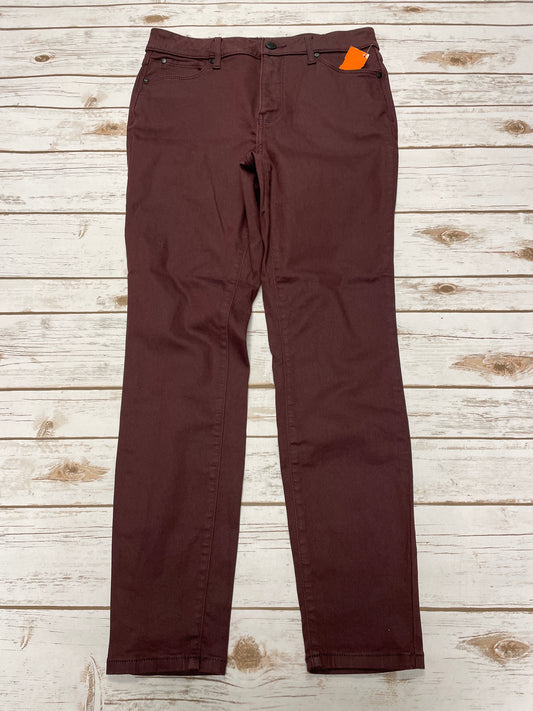 Jeans Skinny By Simply Vera In Maroon, Size: 12