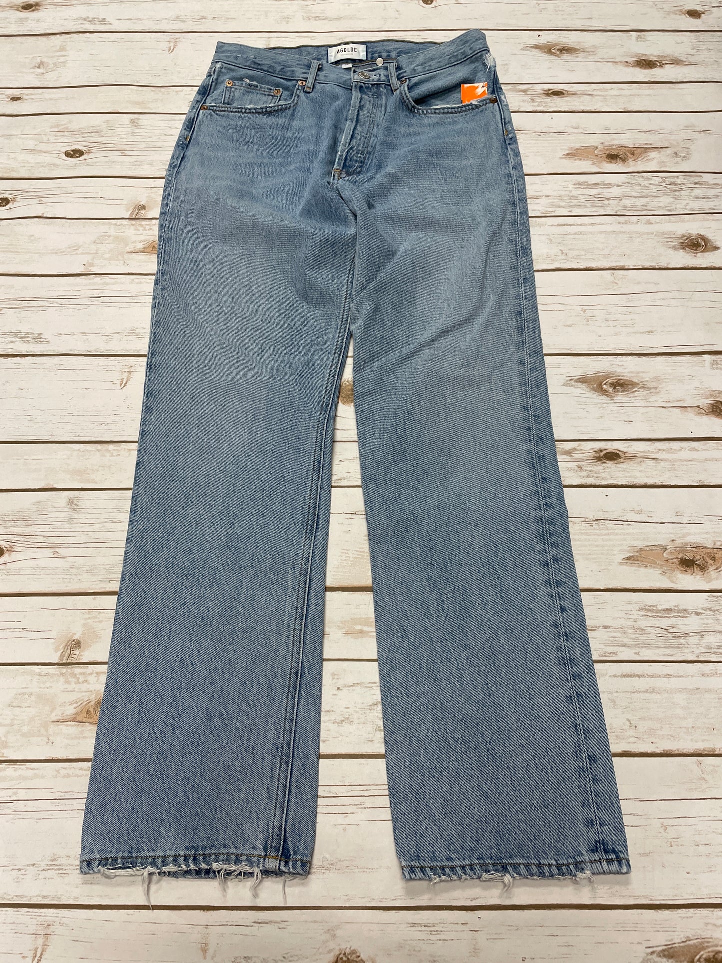 Jeans Straight By Agolde In Blue Denim, Size: 6