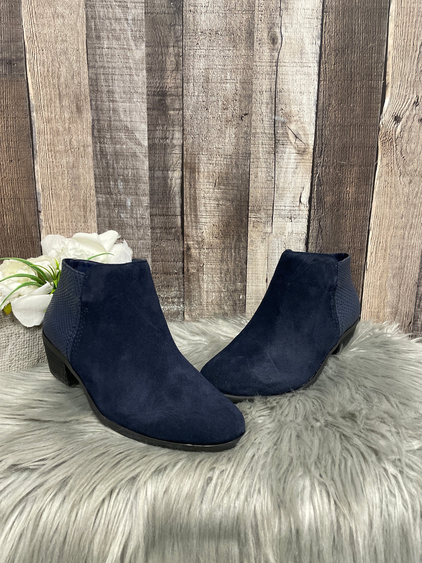 Boots Ankle Heels By Bass In Navy, Size: 7