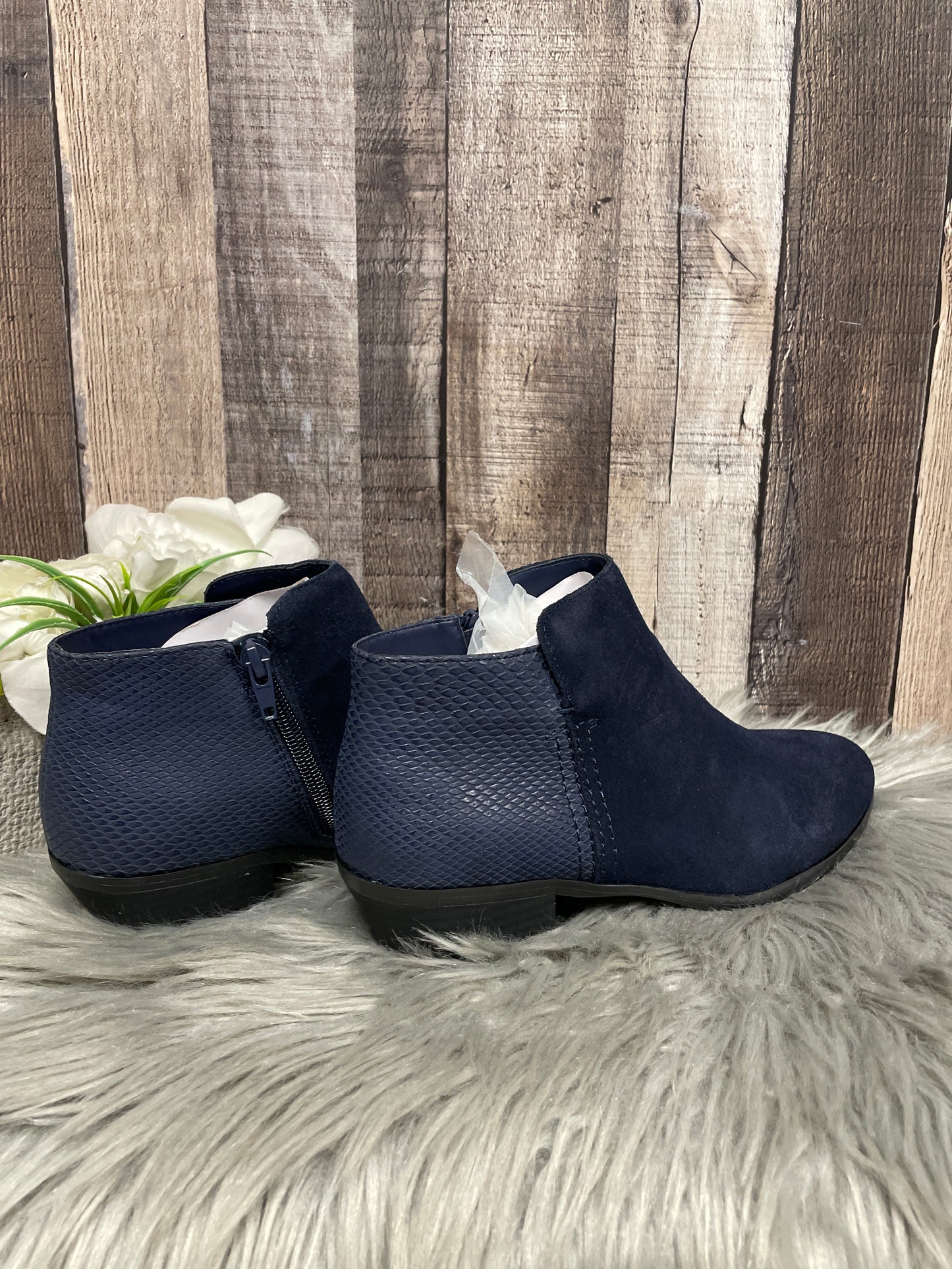 Boots Ankle Heels By Bass In Navy, Size: 7