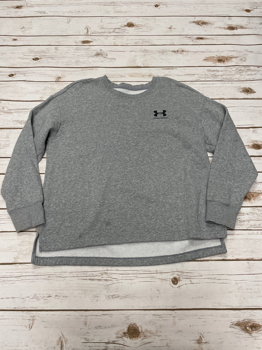 Athletic Sweatshirt Crewneck By Under Armour In Grey, Size: M