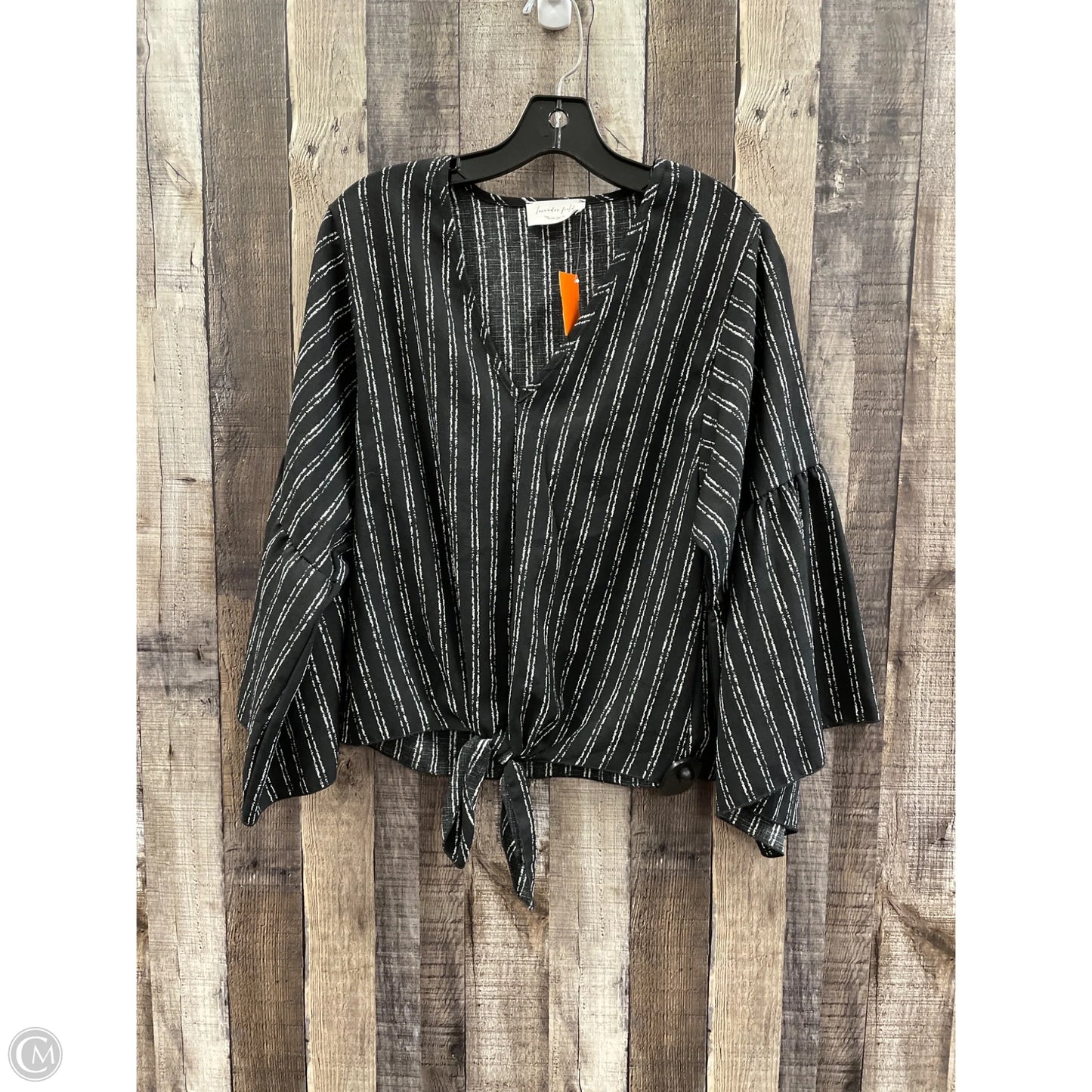 Top Long Sleeve By Lavender Field In Black & White, Size: S