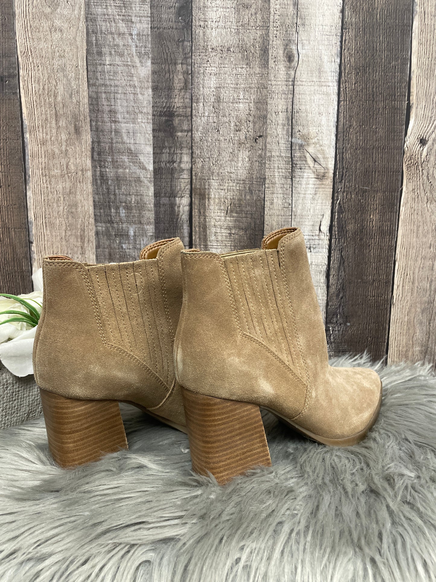 Boots Ankle Heels By Marc Fisher In Tan, Size: 8