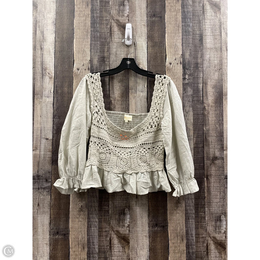 Top Long Sleeve By Cme In Grey, Size: L