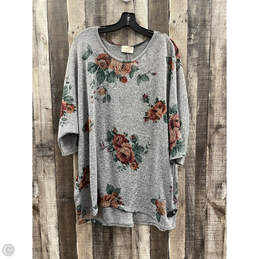 Top 3/4 Sleeve By Bobbie Brooks In Floral Print, Size: 3x