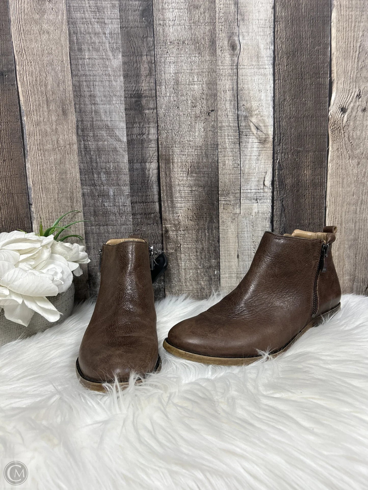 Boots Ankle Flats By Franco Sarto In Brown, Size: 6.5