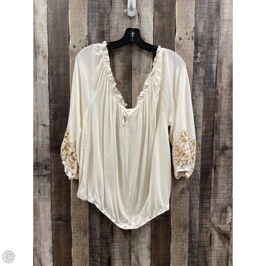Top 3/4 Sleeve By Maurices In Beige, Size: 2x